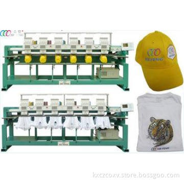 Computerized Cap / Shirt Embroidery Machine , 6 Heads 9 Nee